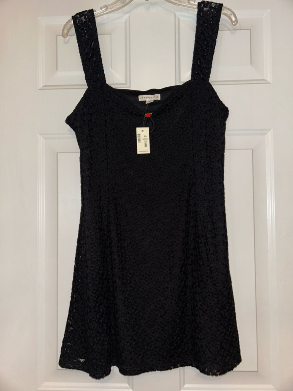 Aeropostale A-Line Lace Dress Black XL NWT Mesh Romantic Feminine Sundress